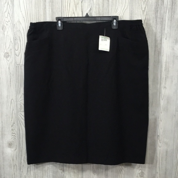 EL Corte Ingles Womens Plus Size 62  (Spain) XXL Solid Black Skirt - Picture 1 of 10